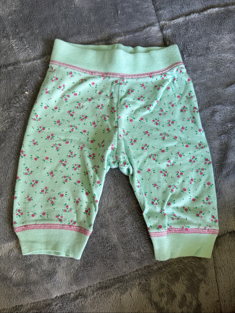 George Mint Green Pajama Bottoms with Pink Floral Print